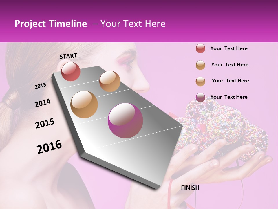 A Woman Biting Into A Donut With Sprinkles On It PowerPoint Template