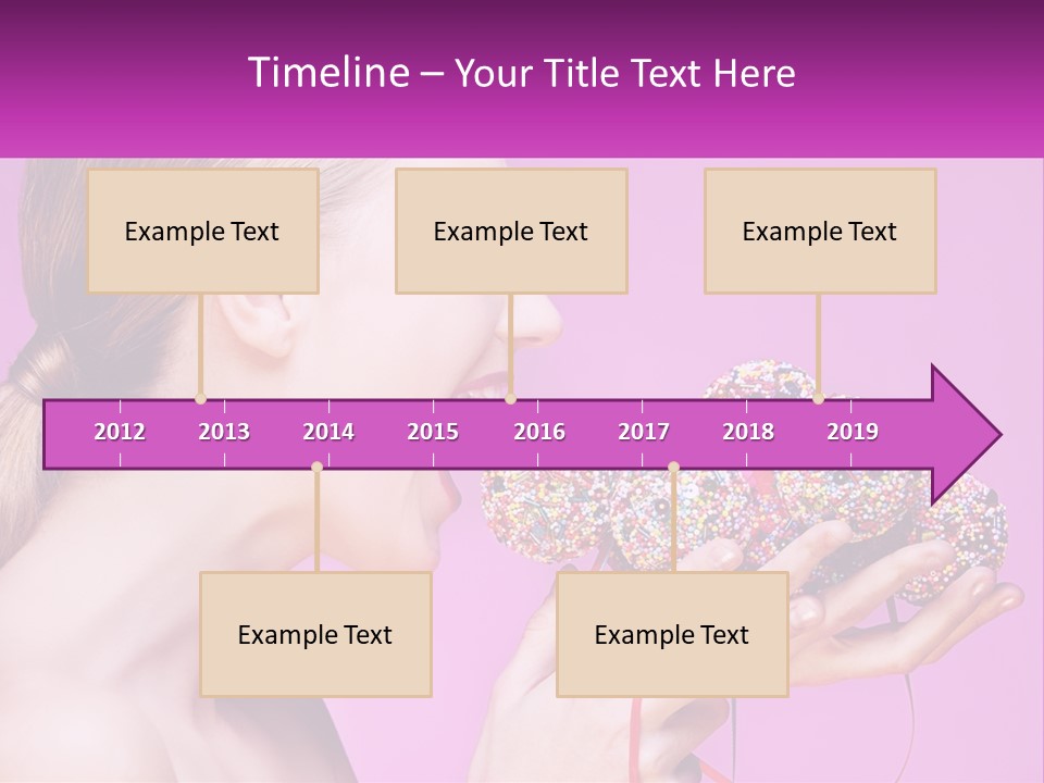 A Woman Biting Into A Donut With Sprinkles On It PowerPoint Template