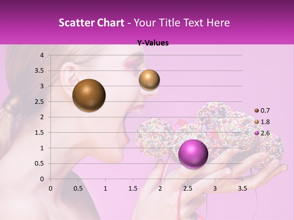 A Woman Biting Into A Donut With Sprinkles On It PowerPoint Template