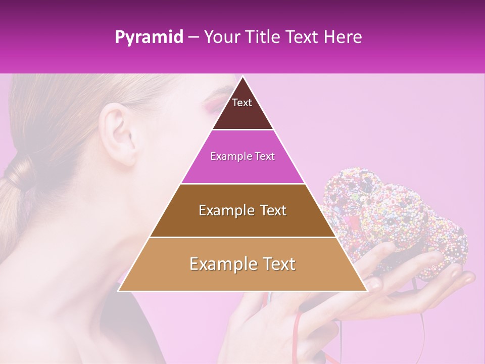 A Woman Biting Into A Donut With Sprinkles On It PowerPoint Template