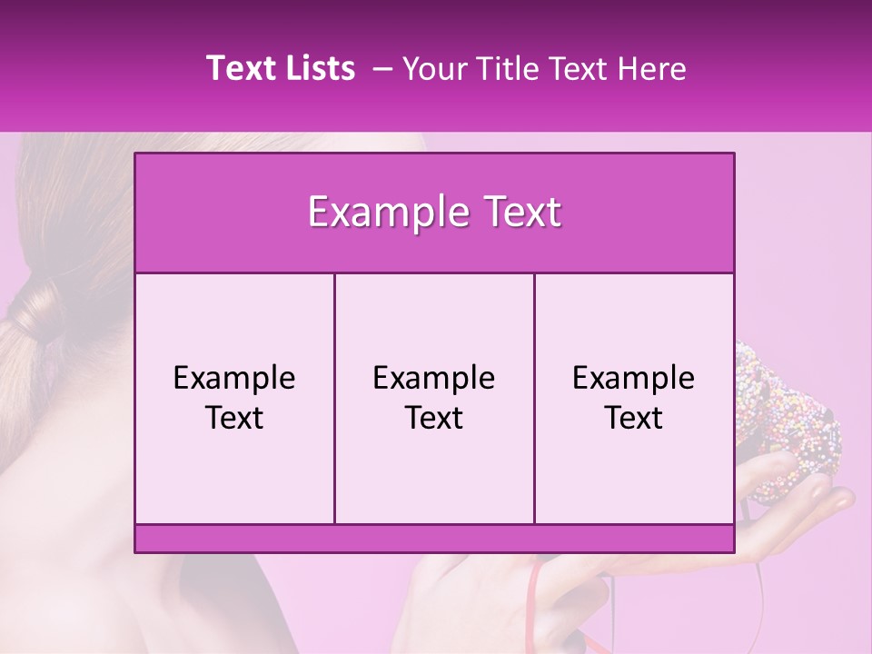 A Woman Biting Into A Donut With Sprinkles On It PowerPoint Template