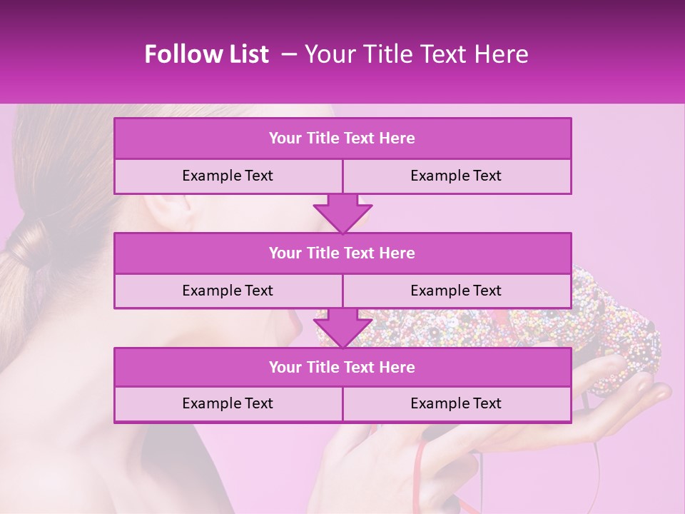 A Woman Biting Into A Donut With Sprinkles On It PowerPoint Template