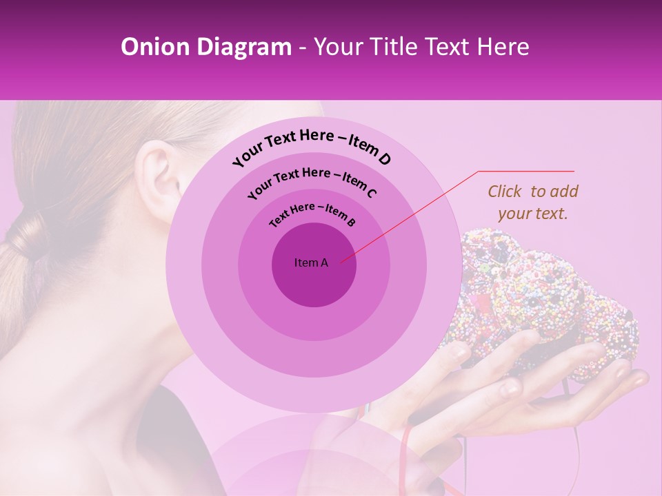 A Woman Biting Into A Donut With Sprinkles On It PowerPoint Template