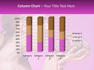 A Woman Biting Into A Donut With Sprinkles On It PowerPoint Template