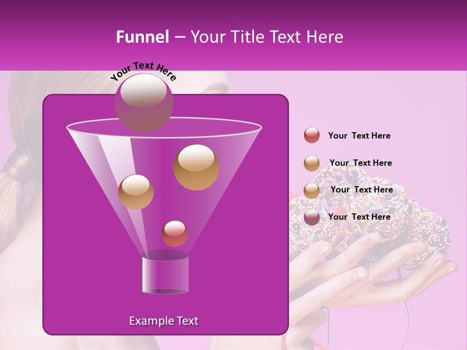 A Woman Biting Into A Donut With Sprinkles On It PowerPoint Template