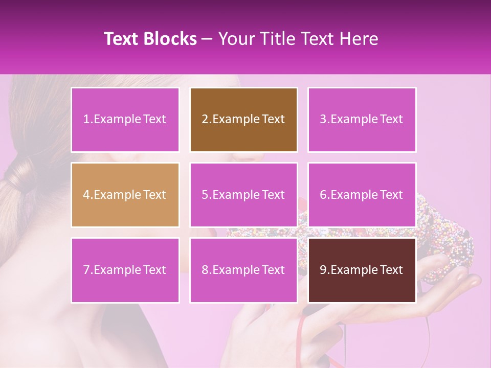 A Woman Biting Into A Donut With Sprinkles On It PowerPoint Template