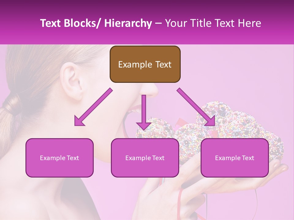 A Woman Biting Into A Donut With Sprinkles On It PowerPoint Template