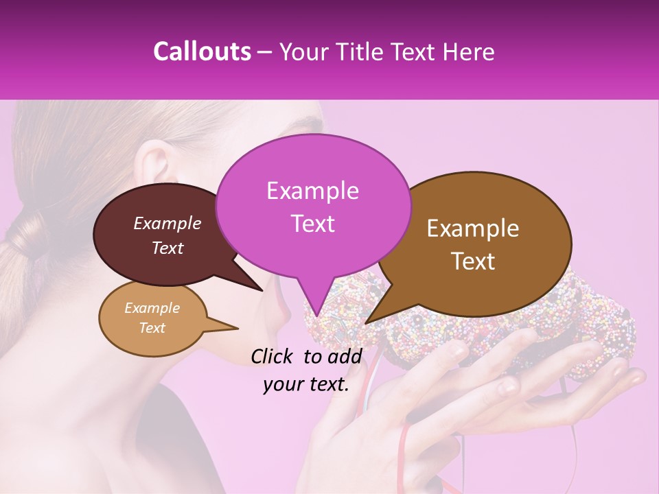 A Woman Biting Into A Donut With Sprinkles On It PowerPoint Template