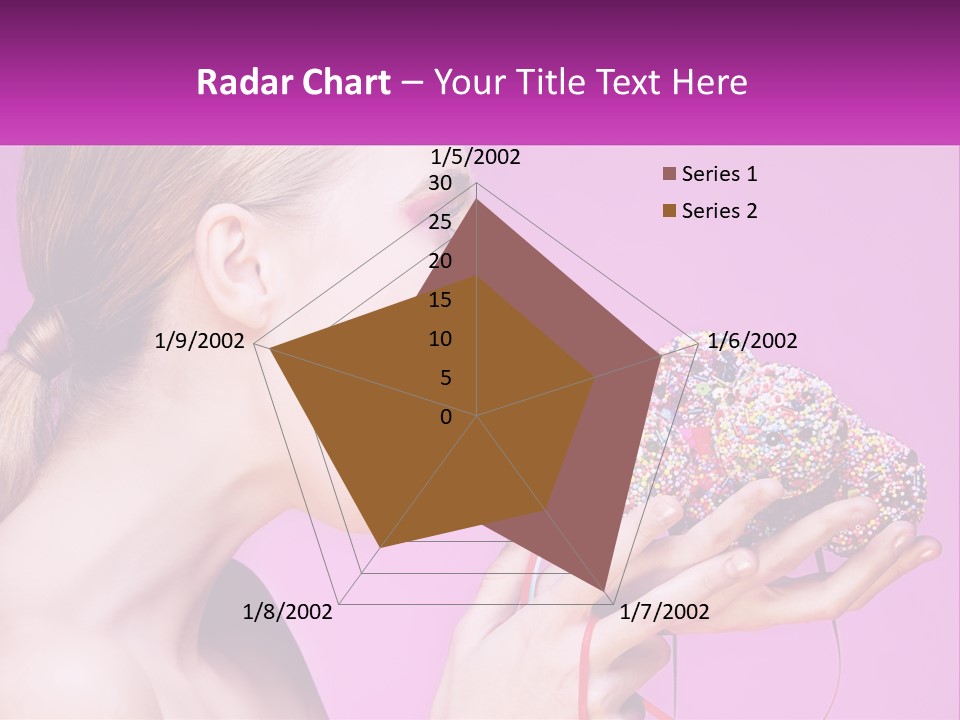 A Woman Biting Into A Donut With Sprinkles On It PowerPoint Template