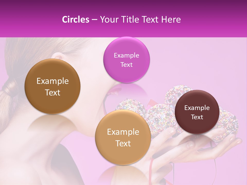 A Woman Biting Into A Donut With Sprinkles On It PowerPoint Template