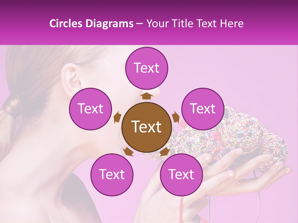 A Woman Biting Into A Donut With Sprinkles On It PowerPoint Template