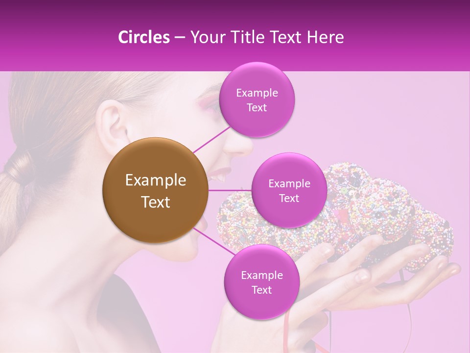 A Woman Biting Into A Donut With Sprinkles On It PowerPoint Template
