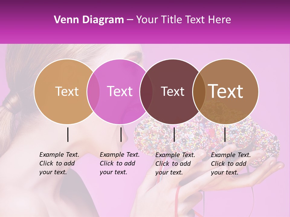 A Woman Biting Into A Donut With Sprinkles On It PowerPoint Template