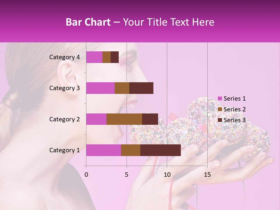 A Woman Biting Into A Donut With Sprinkles On It PowerPoint Template