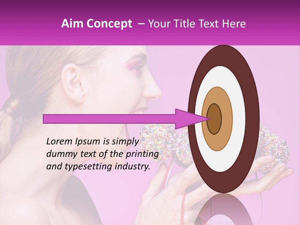 A Woman Biting Into A Donut With Sprinkles On It PowerPoint Template
