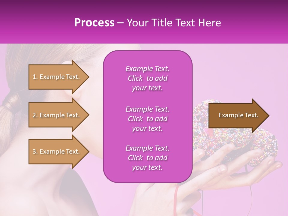 A Woman Biting Into A Donut With Sprinkles On It PowerPoint Template