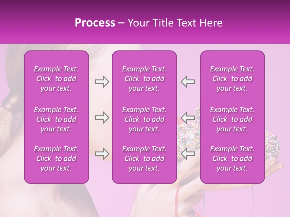 A Woman Biting Into A Donut With Sprinkles On It PowerPoint Template