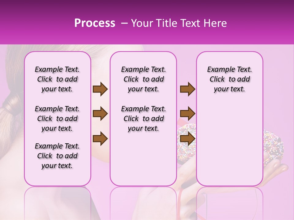 A Woman Biting Into A Donut With Sprinkles On It PowerPoint Template