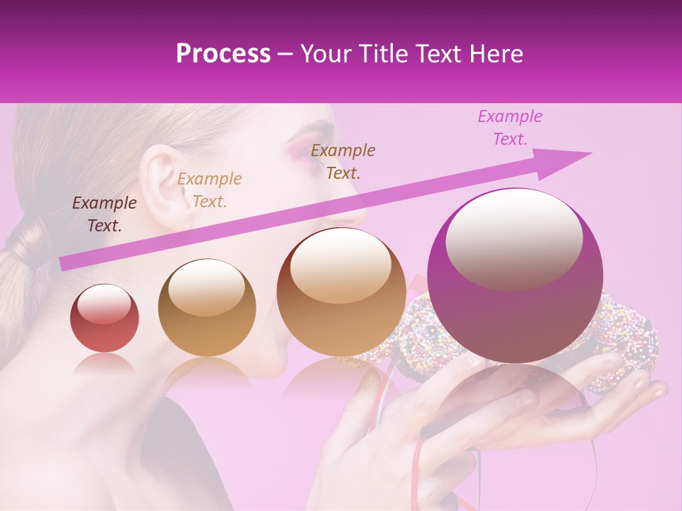 A Woman Biting Into A Donut With Sprinkles On It PowerPoint Template