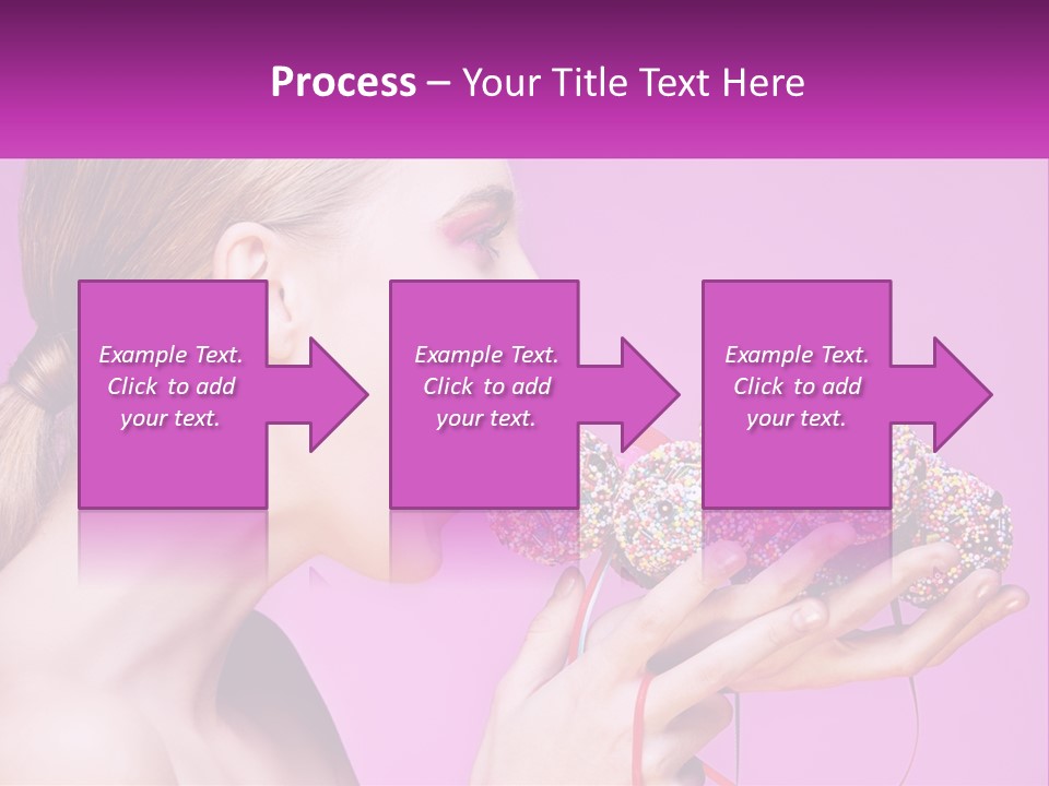 A Woman Biting Into A Donut With Sprinkles On It PowerPoint Template