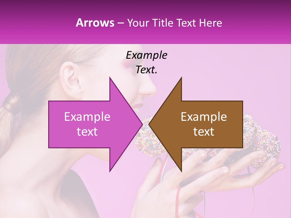 A Woman Biting Into A Donut With Sprinkles On It PowerPoint Template