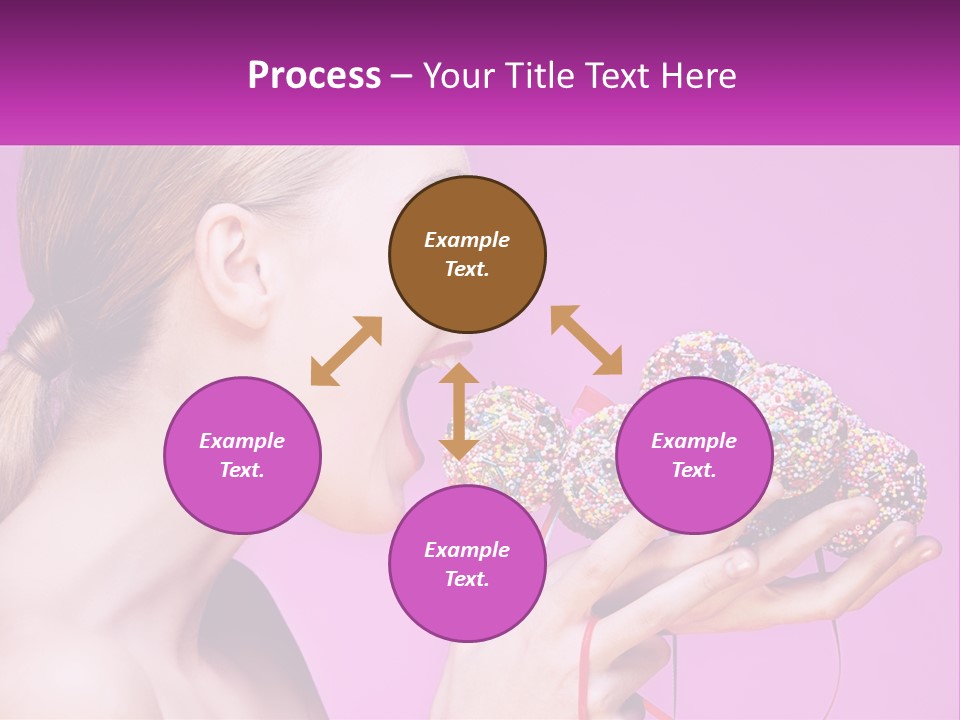 A Woman Biting Into A Donut With Sprinkles On It PowerPoint Template