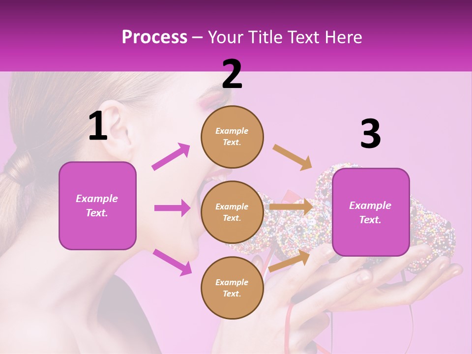 A Woman Biting Into A Donut With Sprinkles On It PowerPoint Template