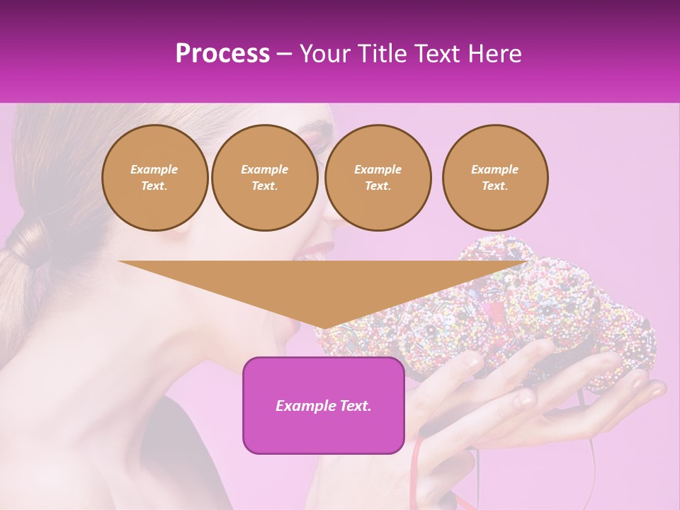 A Woman Biting Into A Donut With Sprinkles On It PowerPoint Template
