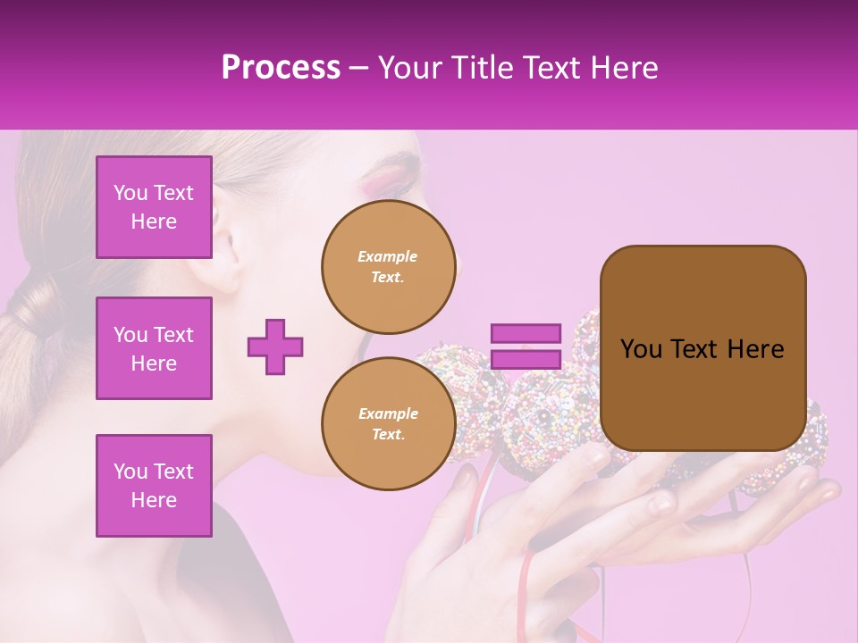 A Woman Biting Into A Donut With Sprinkles On It PowerPoint Template