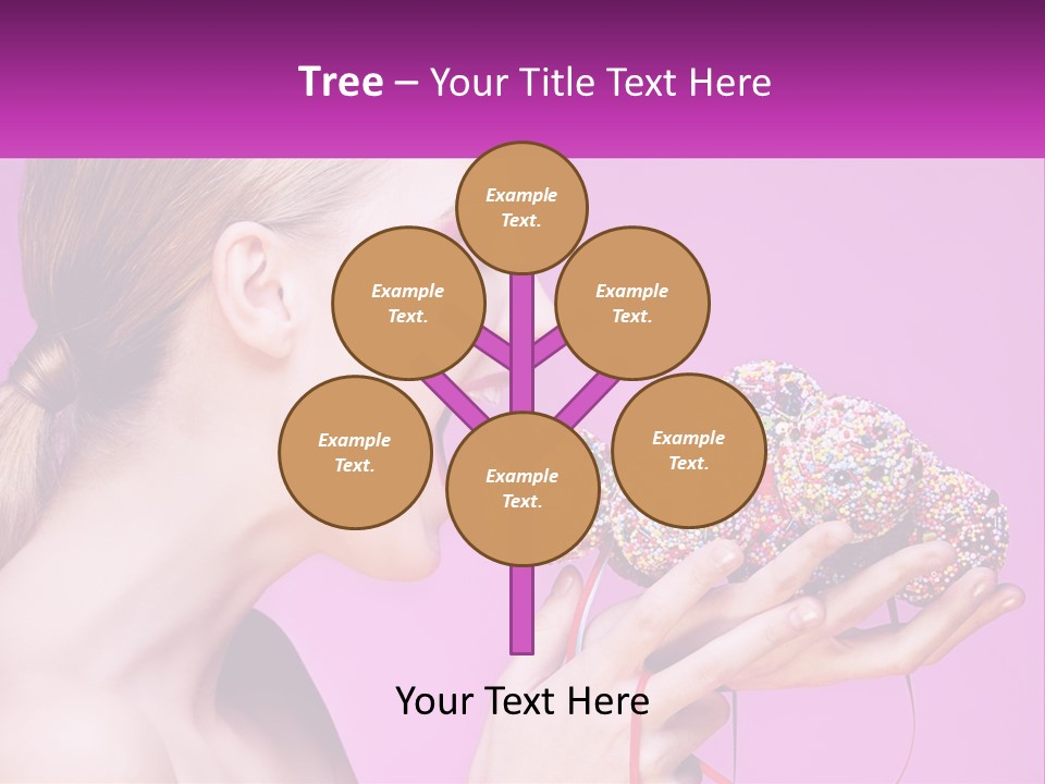 A Woman Biting Into A Donut With Sprinkles On It PowerPoint Template