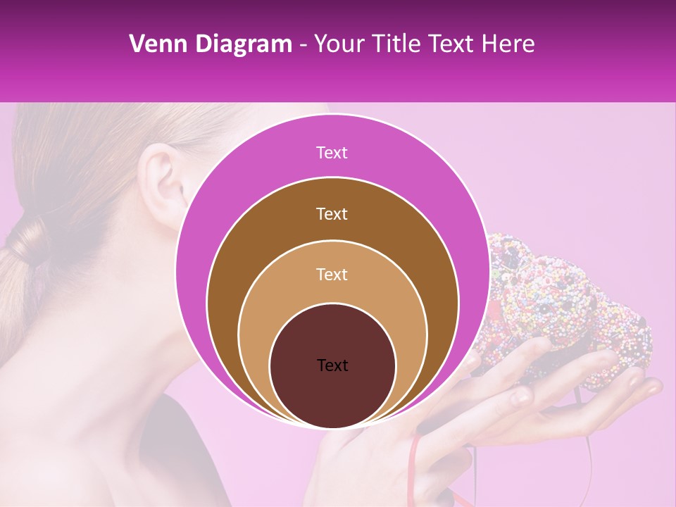 A Woman Biting Into A Donut With Sprinkles On It PowerPoint Template