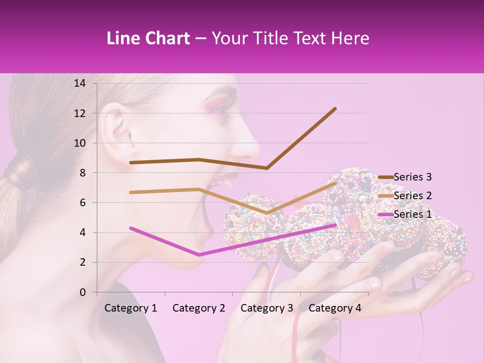 A Woman Biting Into A Donut With Sprinkles On It PowerPoint Template