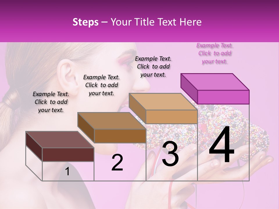 A Woman Biting Into A Donut With Sprinkles On It PowerPoint Template