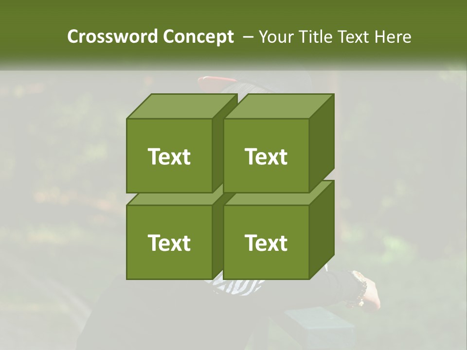 A Woman Sitting On A Bench With A Hat On Her Head PowerPoint Template