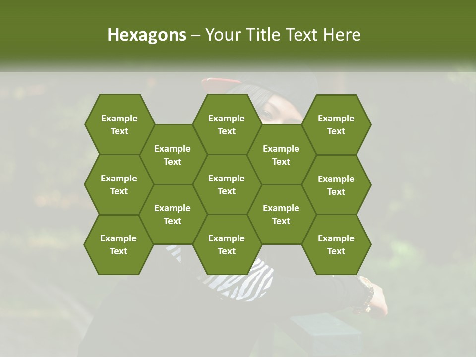 A Woman Sitting On A Bench With A Hat On Her Head PowerPoint Template