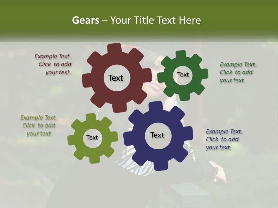 A Woman Sitting On A Bench With A Hat On Her Head PowerPoint Template