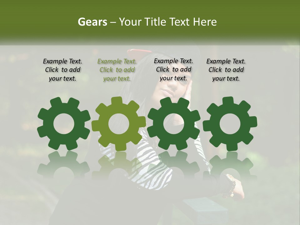 A Woman Sitting On A Bench With A Hat On Her Head PowerPoint Template