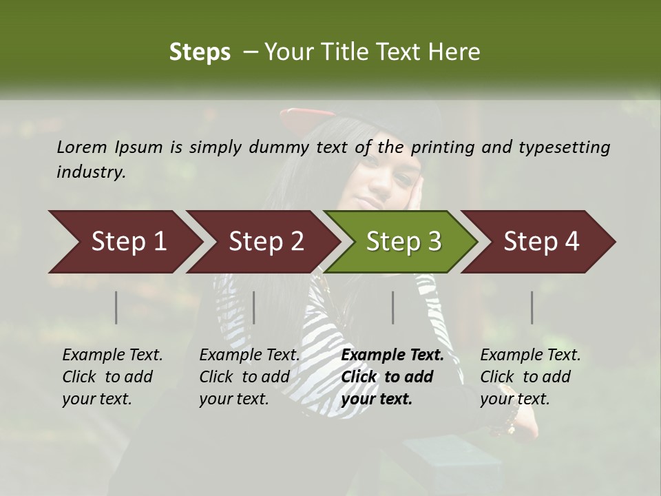 A Woman Sitting On A Bench With A Hat On Her Head PowerPoint Template