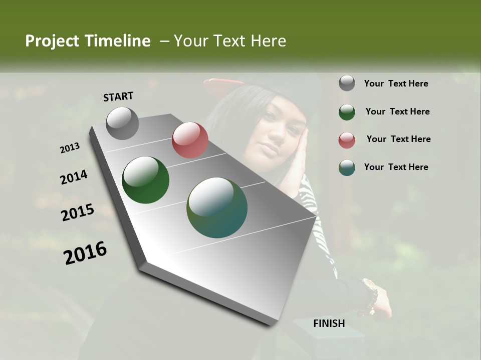 A Woman Sitting On A Bench With A Hat On Her Head PowerPoint Template