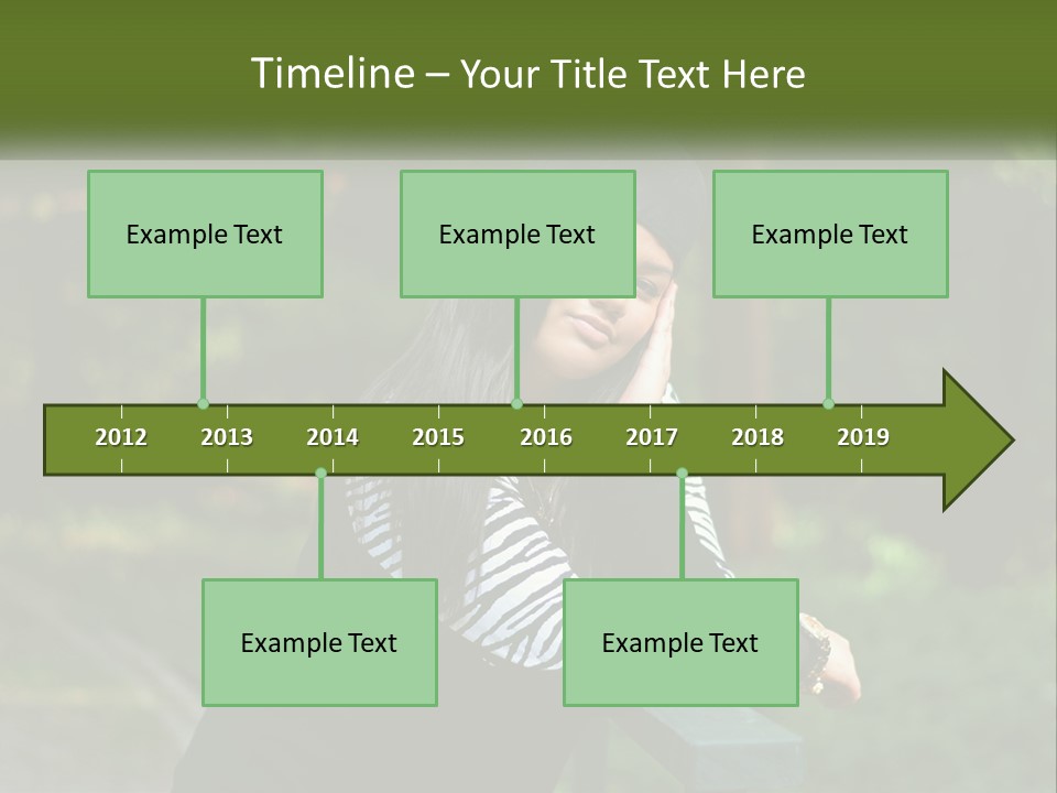 A Woman Sitting On A Bench With A Hat On Her Head PowerPoint Template