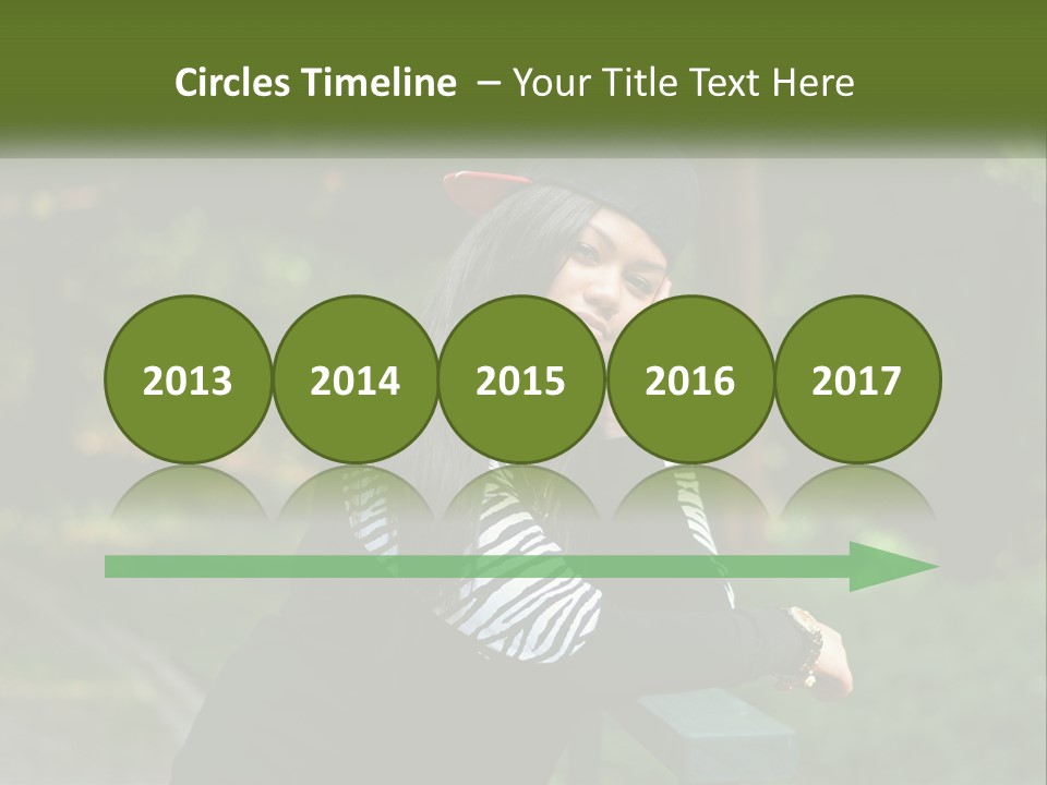 A Woman Sitting On A Bench With A Hat On Her Head PowerPoint Template