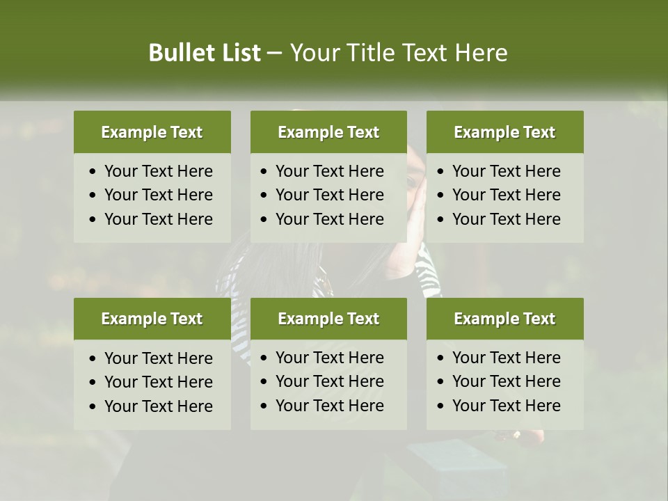 A Woman Sitting On A Bench With A Hat On Her Head PowerPoint Template