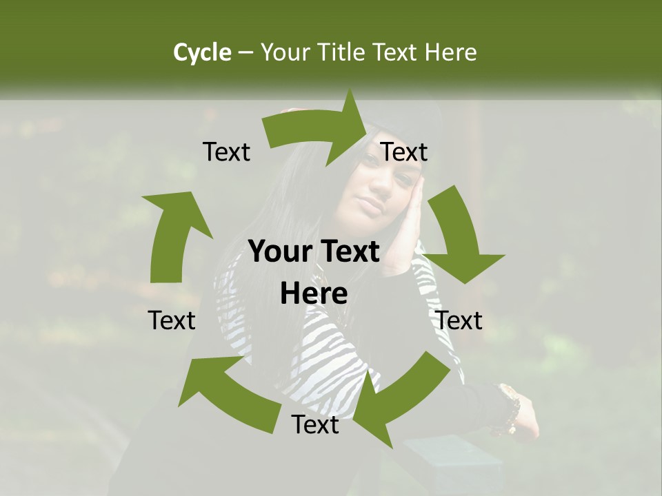 A Woman Sitting On A Bench With A Hat On Her Head PowerPoint Template