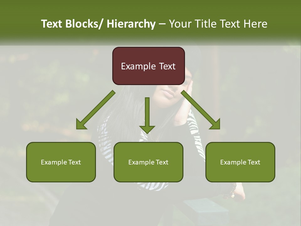 A Woman Sitting On A Bench With A Hat On Her Head PowerPoint Template