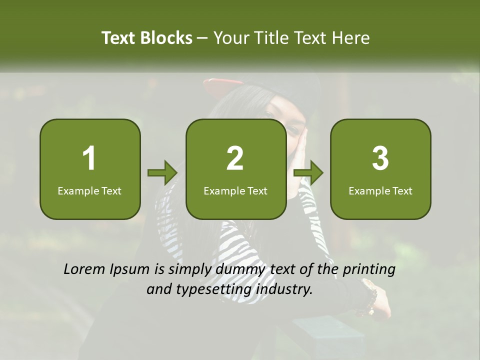 A Woman Sitting On A Bench With A Hat On Her Head PowerPoint Template