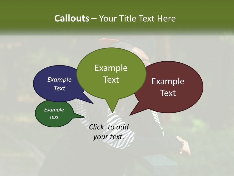 A Woman Sitting On A Bench With A Hat On Her Head PowerPoint Template