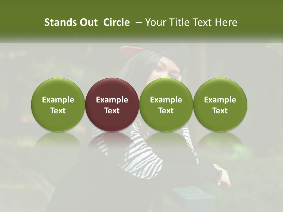 A Woman Sitting On A Bench With A Hat On Her Head PowerPoint Template