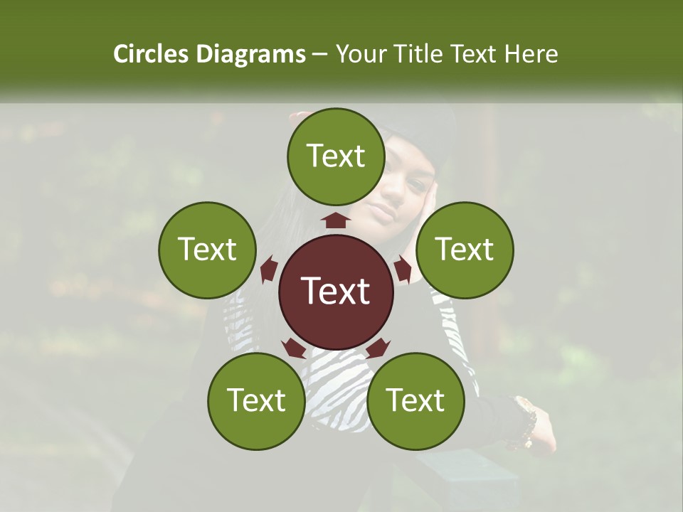 A Woman Sitting On A Bench With A Hat On Her Head PowerPoint Template