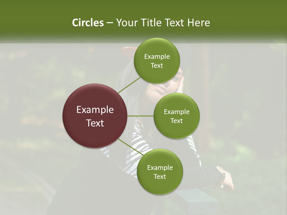 A Woman Sitting On A Bench With A Hat On Her Head PowerPoint Template