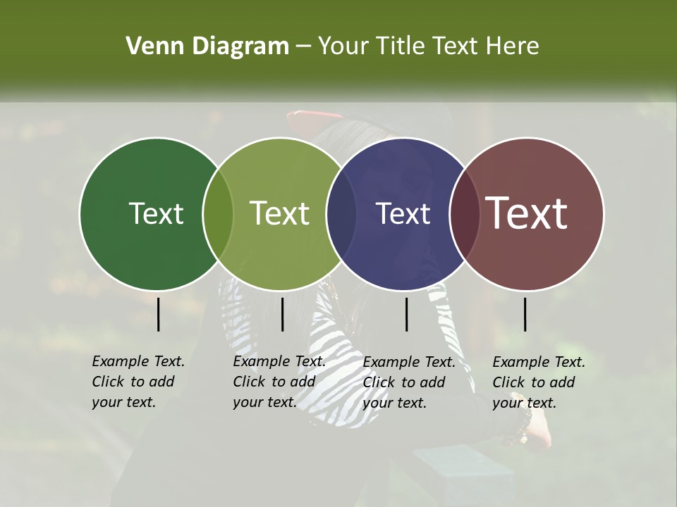 A Woman Sitting On A Bench With A Hat On Her Head PowerPoint Template